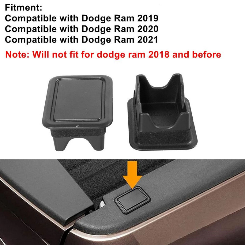 Vaia taskukaaned Dodge Ram 1500 2500 2019-2021, tagumise veoauto pikapi voodi siini vaia tasku pistikute augukorgid (2 tk)