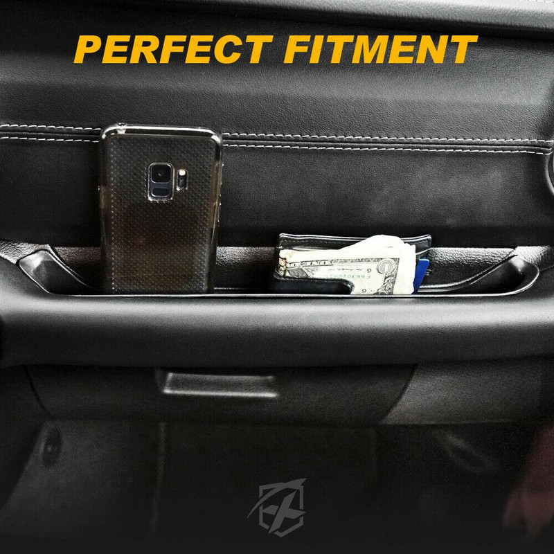 Reisija käepideme hoiualus Auto siseukse panipaik koos libisemisvastase matiga Jeep Wrangler JL/JLU Gladiator JT 18-21 jaoks