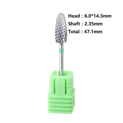 EasyNail ~ 3/32 `` Bullet Volframo plieno nagų grąžtas nagų įrankis karbido purkštukas gelio nuėmiklis nagų valiklis, frezos 3 dydžiai