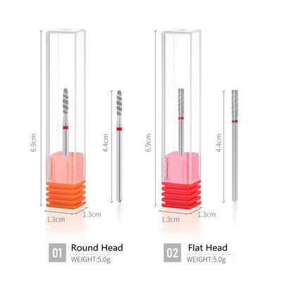 3/32 Teemantfreesi küüneotsakud maniküüri jaoks Spiraalosakestega küünepuurid küünenaha lõikurid Efiles tarvikud