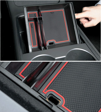 Για Tesla Model 3 Y Accessories Auto Central Console Organizer ABS Storage Box Δίσκος-Ματάκι σιλικόνης 2021 2022 2023