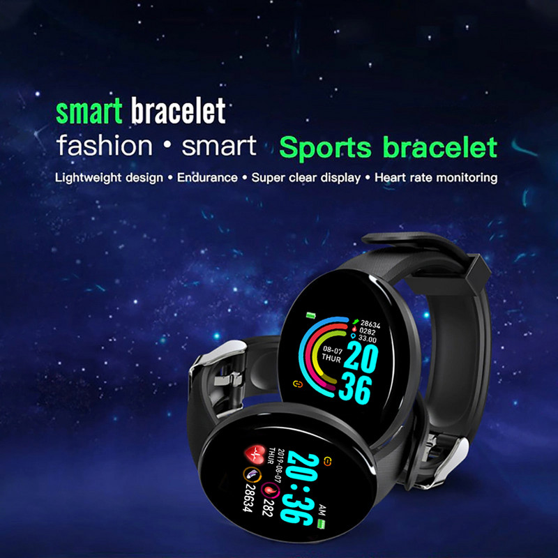 Ceasuri inteligente Bluetooth Fitness Tracker Ceasuri digitale Ceasuri inteligente Bărbați Femei Tensiune arterială IOS Android Brățară inteligentă D18 2022