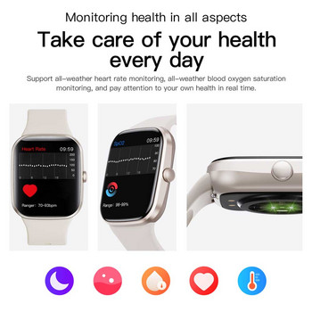 Стилен смарт часовник Фитнес тракер SmartWatch за телефони с Android/iOS, 1,69\