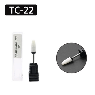 OGEYERO Burghiu din carbură ceramică pentru unghii Cutter de tăiat unghii Rotiți freze freze Mașină electrică de găurit pentru instrumente de manichiură pedichiură