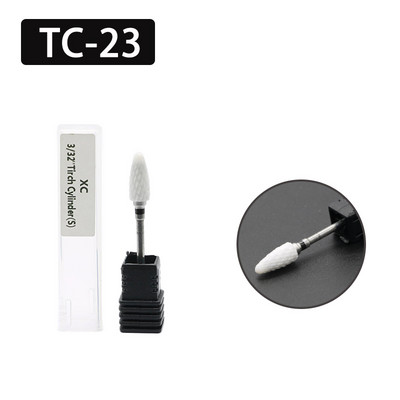 OGEYERO Burghiu din carbură ceramică pentru unghii Cutter de tăiat unghii Rotiți freze freze Mașină electrică de găurit pentru instrumente de manichiură pedichiură