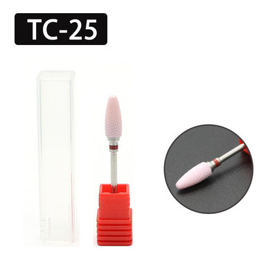 OGEYERO Burghiu din carbură ceramică pentru unghii Cutter de tăiat unghii Rotiți freze freze Mașină electrică de găurit pentru instrumente de manichiură pedichiură