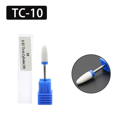 OGEYERO Burghiu din carbură ceramică pentru unghii Cutter de tăiat unghii Rotiți freze freze Mașină electrică de găurit pentru instrumente de manichiură pedichiură