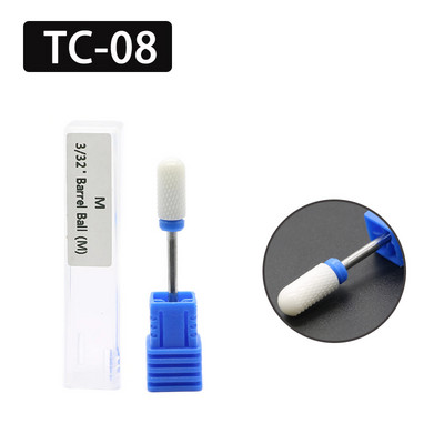 OGEYERO Burghiu din carbură ceramică pentru unghii Cutter de tăiat unghii Rotiți freze freze Mașină electrică de găurit pentru instrumente de manichiură pedichiură