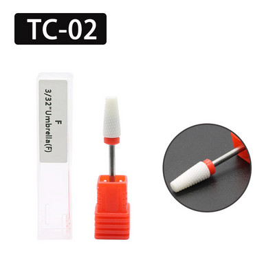 OGEYERO Burghiu din carbură ceramică pentru unghii Cutter de tăiat unghii Rotiți freze freze Mașină electrică de găurit pentru instrumente de manichiură pedichiură