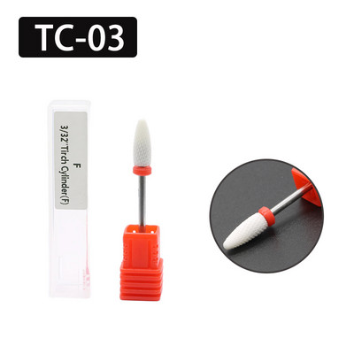 OGEYERO Burghiu din carbură ceramică pentru unghii Cutter de tăiat unghii Rotiți freze freze Mașină electrică de găurit pentru instrumente de manichiură pedichiură