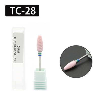 OGEYERO Burghiu din carbură ceramică pentru unghii Cutter de tăiat unghii Rotiți freze freze Mașină electrică de găurit pentru instrumente de manichiură pedichiură