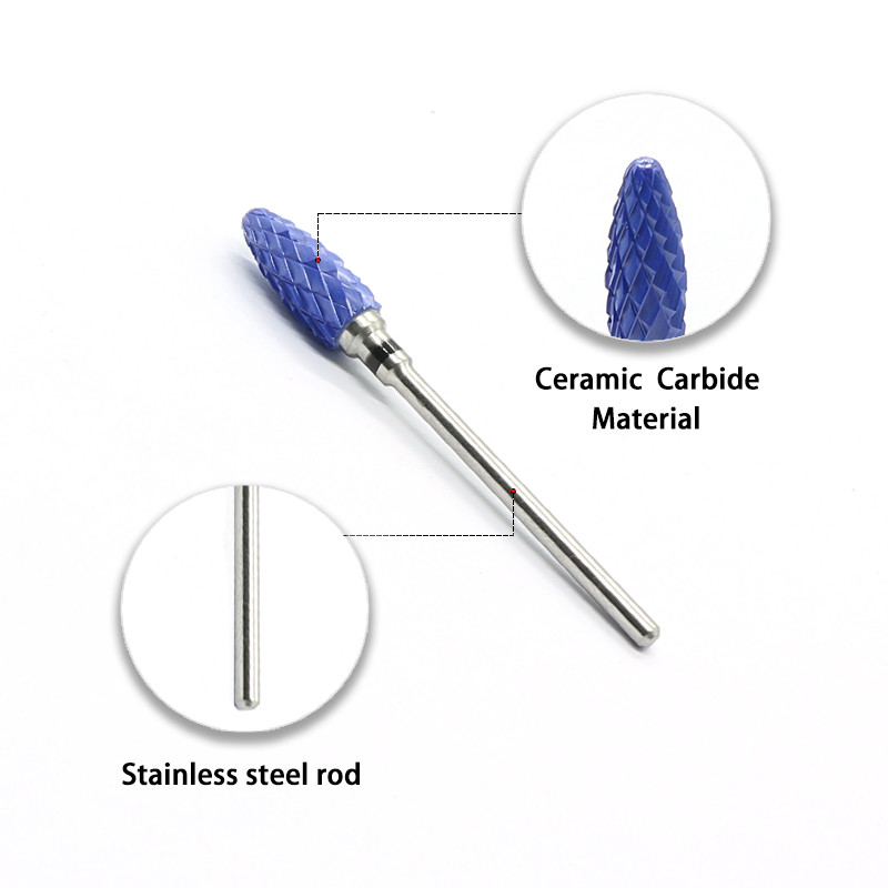OGEYERO Burghiu din carbură ceramică pentru unghii Cutter de tăiat unghii Rotiți freze freze Mașină electrică de găurit pentru instrumente de manichiură pedichiură