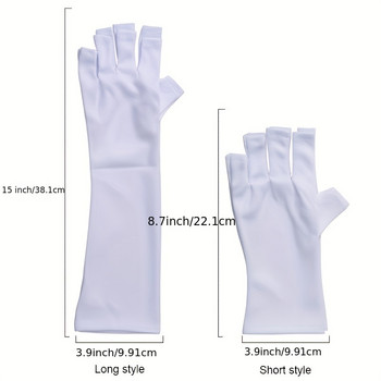 Anti UV Gloves Gel Professional Protection Gloves for Manicure, Protect Hands Nail Art Stretchy Fingerless Glove for Home