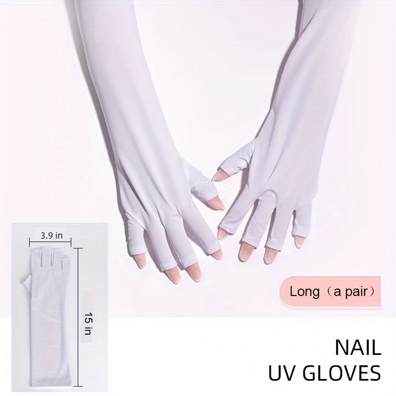 UV-vastased kindad, geel, professionaalsed kaitsekindad maniküüri jaoks, kaitsvad käsi Nail Art veniv sõrmedeta kinnas koju