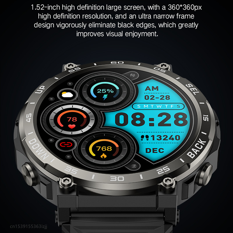 Ceas inteligent S56 Apel Bluetooth 1,52 inch HD Ecran mare Ritm cardiac Tensiune arterială Sănătate Fitness Tracker Bărbați Femei Ceas inteligent