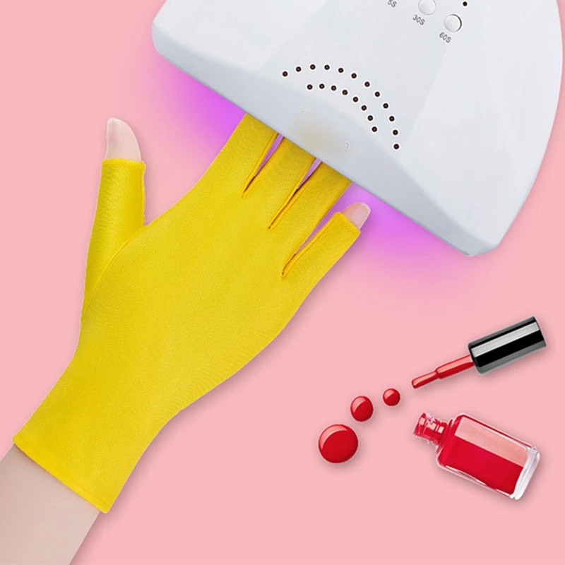 2 tk UV-kiirgusevastased kaitsekindad UV-kiirguse kaitse kindad küüntele UV-valgusevastased küüntekunstid UV-vastased kindad maniküüri tööriistad