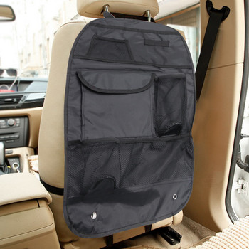Универсална водоустойчива чанта-органайзер за задната седалка на колата, чанта за съхранение с множество джобове, различни аксесоари за кола, черна 58x38 см