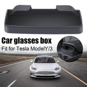 Cutie pentru ochelari auto pentru Tesla Model 3 Y Cotieră centrală Cutie de depozitare ascunsă Organizator Accesorii interioare Culoare gri
