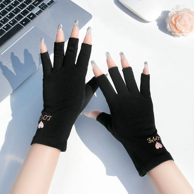 1 ζευγάρι Προστατευτικά γάντια κατά των ακτίνων Uv Γάντια χωρίς δάχτυλα Μανικιούρ Λάμπα Led Nail Uv Προστασία από ακτινοβολία Γάντια Εργαλείο τέχνης νυχιών