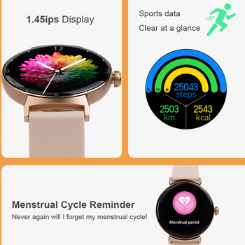 Έξυπνο ρολόι DT4 Γυναικείο 1,45 ιντσών Πολυτελές βραχιόλι Bluetooth κλήσης Φωνητικός βοηθός κορίτσια Γυναικεία αθλητική παρακολούθηση Smartwatch