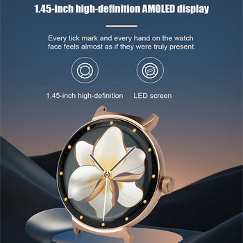 Смарт часовник DT4 Нов дамски дамски 1,45-инчов луксозен гривна Bluetooth повикване Гласов асистент за момичета Женски спортен тракер Smartwatch