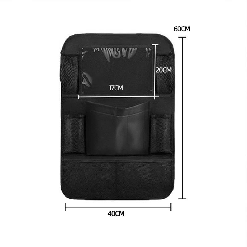 Organizator pentru scaunul din spate al mașinii, multifuncțional, din pânză Oxford, geantă de depozitare interioară a mașinii cu suport pentru tabletă și suport pentru pahare de apă pentru copii