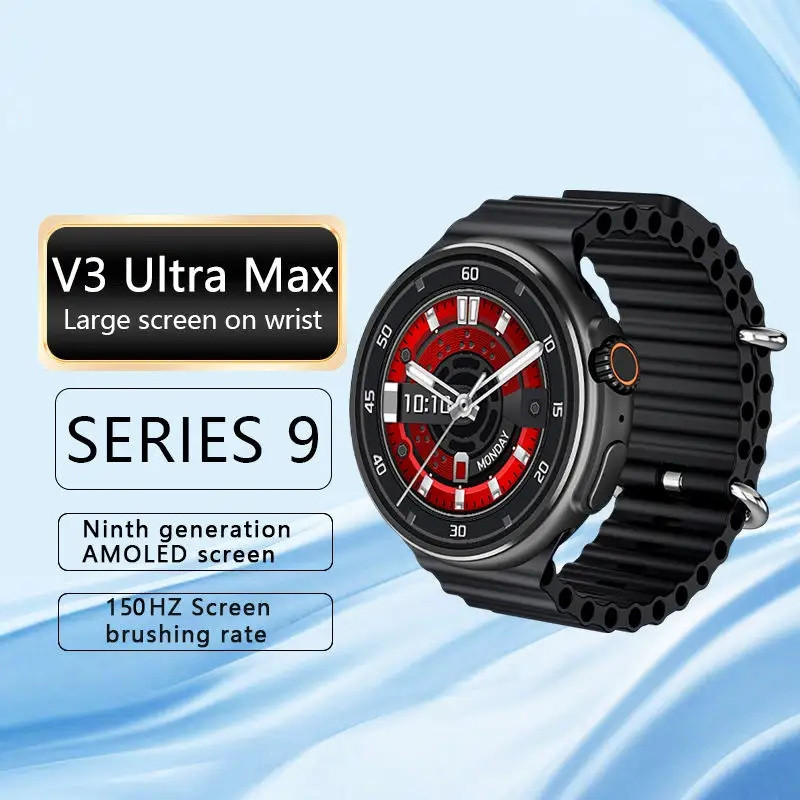 Ceas inteligent V3 Ultra Max Man 1,6 inchi HD Ecran mare Apel Bluetooth Încărcare fără fir NFC Monitor ritm cardiac Ceas inteligent sport