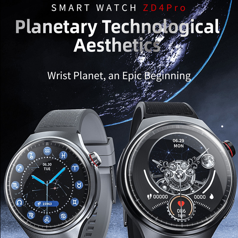 Nutikas käekell ZD4 Pro meeste 1,5-tolline ekraan Bluetooth-kõne juhtmevaba laadimine AI hääl NFC tervise jälgimine Fitnesi spordi nutikell