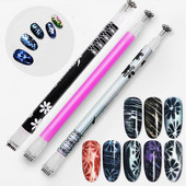 Nail Art Magnet Stick Cat Eyes Divgalvu magnēts nagu gēla lakai 3D līnijas sloksnes efekta spēcīga magnētiskā pildspalva manikīra instrumenti