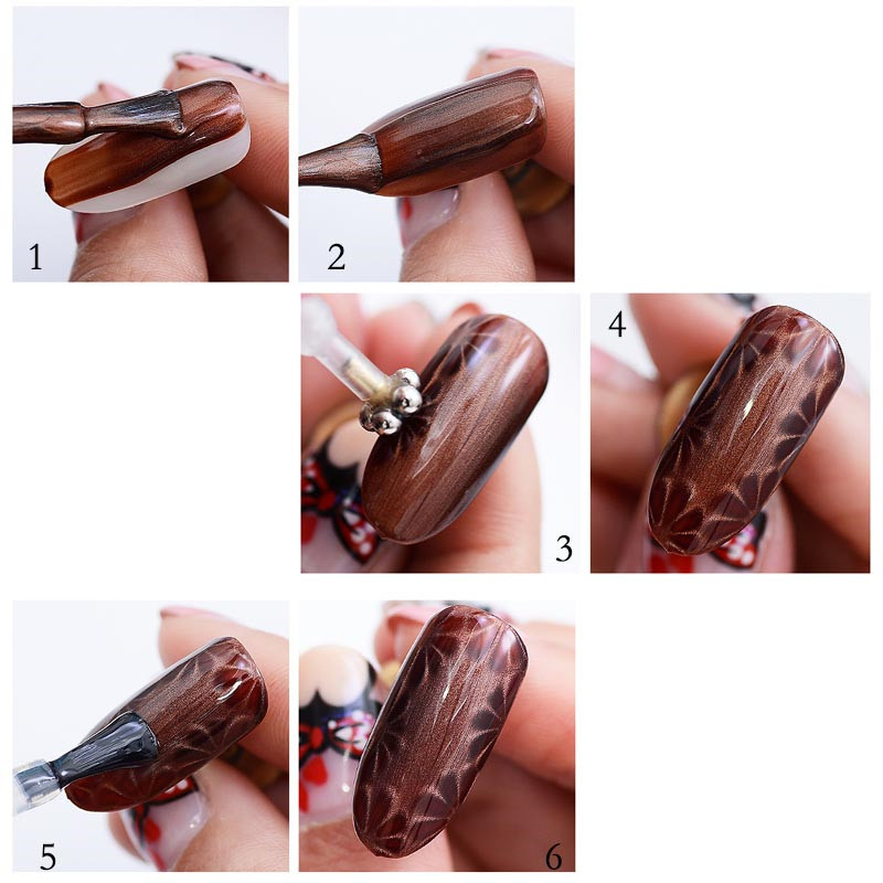 Nagų dailės magnetas Stick Cat Eyes Dvigubos galvos magnetas nagų gelio lakui 3D linijos juostelės efektas Stiprus magnetinis rašiklis manikiūro įrankiai