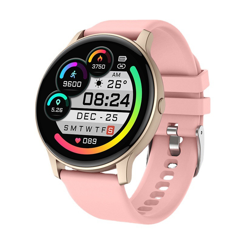 Ceas inteligent pentru bărbați Ecran rotund Blue Tooth Call Încărcare fără fir Tracker de fitness pentru ritm cardiac Sport Femei Ceas inteligent pentru IOS Android