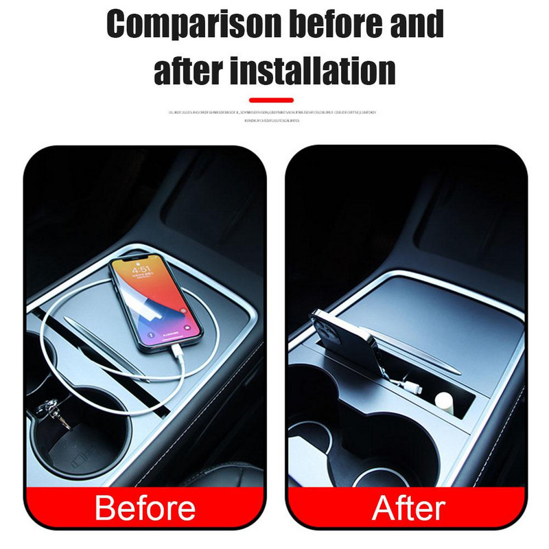 Tesla Model 3 Y 2021-2023 keskkonsooli käetoe hoiukasti kaardi võti Telefoni laadimiskaabli korraldaja ümbris Autotarvikud