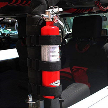 Регулируема каишка за монтиране на пожарогасител Оксфорд плат Автомобилен ролбар Колан за държач на пожарогасител за Jeep Wrangler TJ JK JL 1997-2018