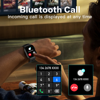 Смарт часовник Uhoofit BT Dial Call A70 Множество спортни режими Интелигентен часовник Напомняне за информация Кислород в кръвта IP67 Водоустойчив часовник