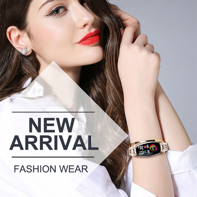 Kvaliteetne H8 naiste nutikell pulsikell, vererõhk, nutikell rihm Fitness Tracker naiste metallist käevõru kuldne