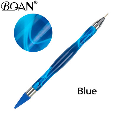 BQAN 1 TK pimestav kahe otsaga küünte täppispliiats, kristallhelmed, käepide Rhinestone naastud, valija vahapliiats maniküüri küünte kunstitööriist