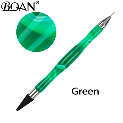 BQAN 1 TK pimestav kahe otsaga küünte täppispliiats, kristallhelmed, käepide Rhinestone naastud, valija vahapliiats maniküüri küünte kunstitööriist