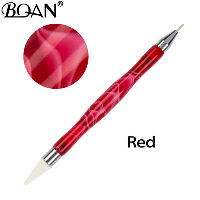 BQAN 1 TK pimestav kahe otsaga küünte täppispliiats, kristallhelmed, käepide Rhinestone naastud, valija vahapliiats maniküüri küünte kunstitööriist