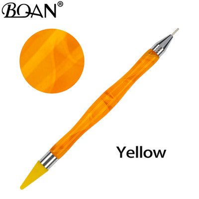 BQAN 1 TK pimestav kahe otsaga küünte täppispliiats, kristallhelmed, käepide Rhinestone naastud, valija vahapliiats maniküüri küünte kunstitööriist