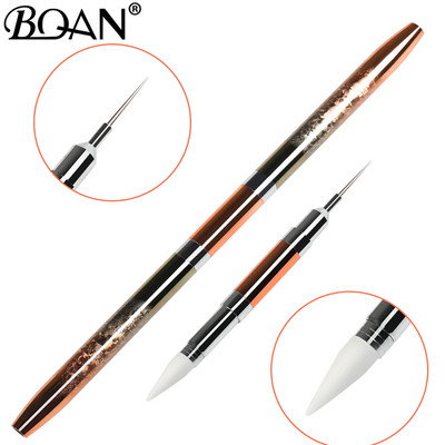 BQAN 1 TK pimestav kahe otsaga küünte täppispliiats, kristallhelmed, käepide Rhinestone naastud, valija vahapliiats maniküüri küünte kunstitööriist