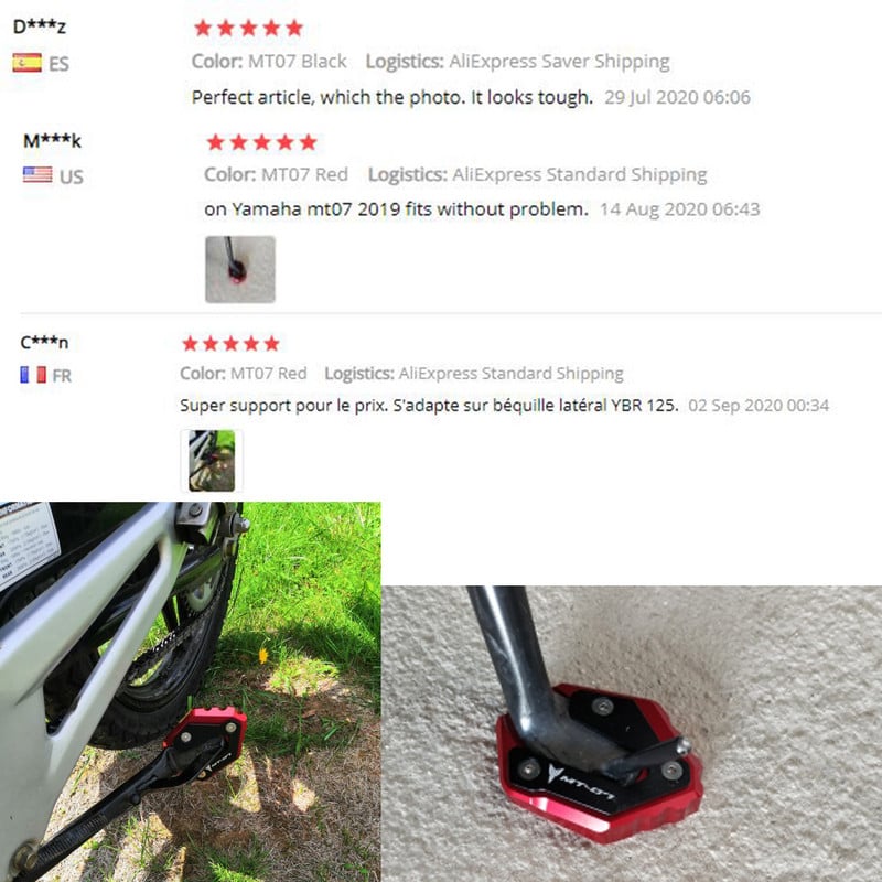 LOGO MT-07 Extensie suport lateral Mărește plăcuță pentru Yamaha MT07 MT 07 2014-2022 2019 2018