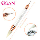 BQAN 1 Pc Dual-end Nail Art Wax Dotting Pen Nail Rhinestones Picker Pencil Pen Beads Picker Wax Pen Manicure Art Brush Tool