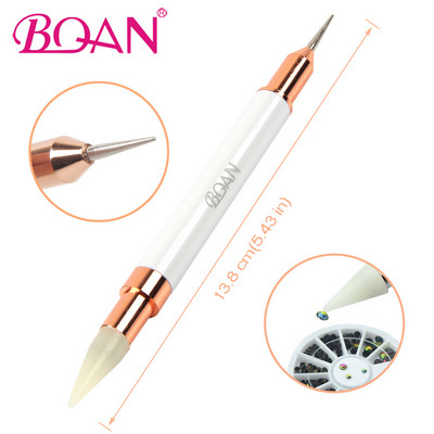 BQAN 1 бр. Dual-end Nail Art Wax Dotting Pen Nail Rhinestones Picker Pencil Pen Beads Picker Wax Pen Manicure Art Brush Tool