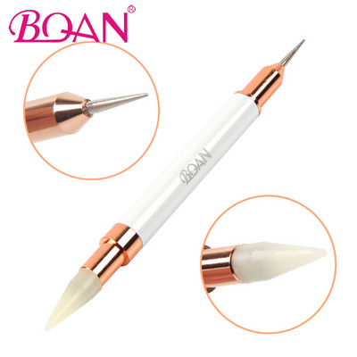 BQAN 1 Pc Dual-end Nail Art Wax Dotting Pen Nail Rhinestones Picker Pencil Pen Beads Picker Wax Pen Manicure Art Brush Tool