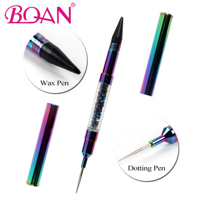 BQAN 1 Pc Dual-end Nail Art Wax Dotting Pen Nail Rhinestones Picker Pencil Pen Beads Picker Wax Pen Manicure Art Brush Tool