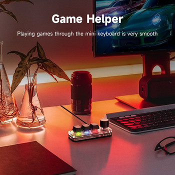 Macropad Macro Mechanical Keyboard RGB Mini Gaming Κουμπί προσαρμοσμένου προγραμματισμού Πληκτρολόγια Κόκκινο διακόπτη 3 πλήκτρων για Photoshop