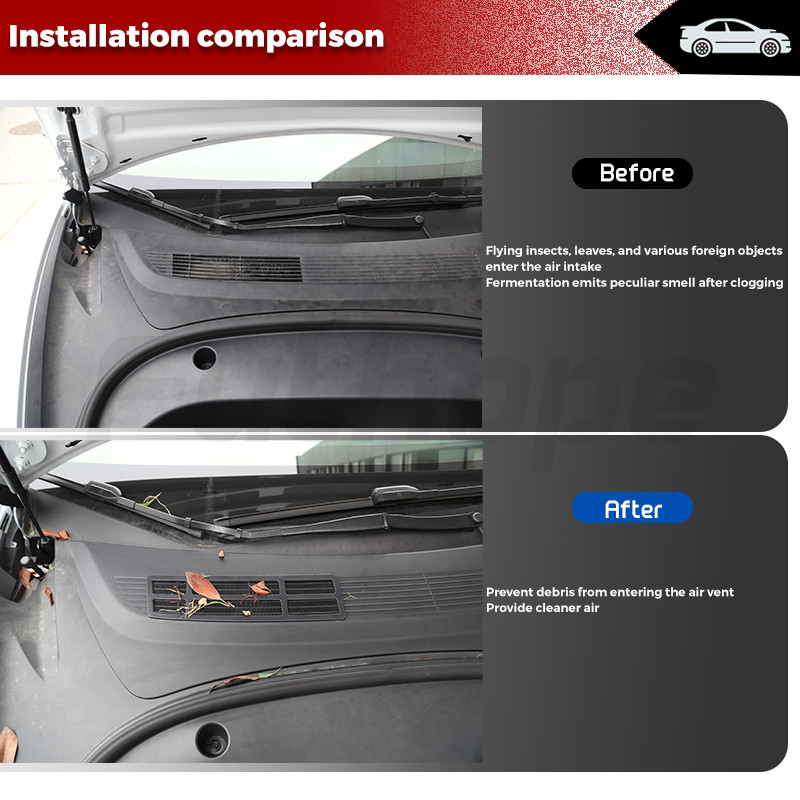 Futhope õhu sisselaskeava kaitsekate Tesla 2021-2023 mudeli 3 putukavastane saastumisvastane esikate, kliimaseadme kate