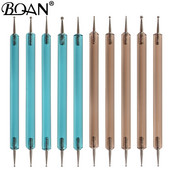 BQAN 5 vnt./rinkiniai Nagų dailės rašiklis 2 viename dvigubais galais taškavimo piešimo dažymas UV gelio įdėklų lakavimo teptukų rinkinys Nagų dailės taškymo įrankiai