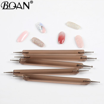 BQAN 5 τμχ/σετ στυλό νυχιών 2 σε 1 διπλές άκρες Dotting σχέδιο Ζωγραφική UV gel Liner Polish Σετ βούρτσας Nail Art Dotting Tools