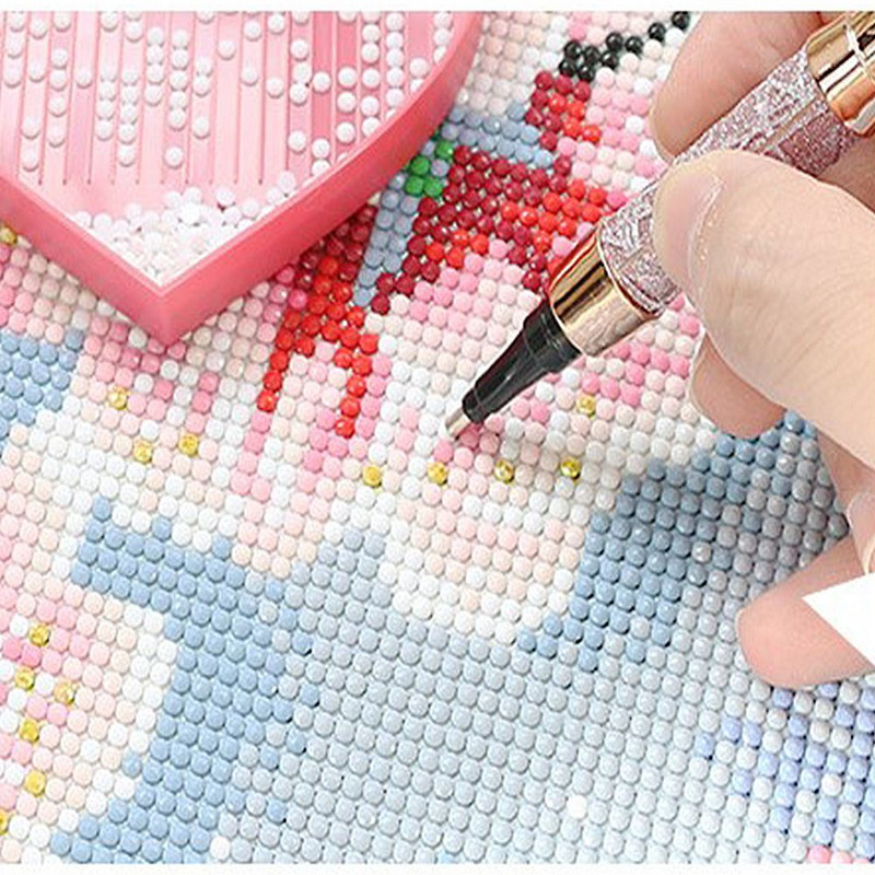 Rhinestone naastude valija Kristallkäepidemega värvimispliiats Kahe otsaga küünepuuripliiats Küünte täppimispliiats küünte kunstitööriist